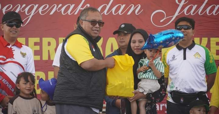 Bupati Sukabumi Marwan Hamami Hadiri Senam dan Jalan Sehat HJKS ke 154 di Lapang Himalaya Nagrak